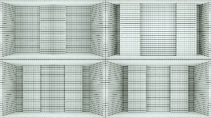 【裸眼3D】白色立体几何投影墙体概念空间