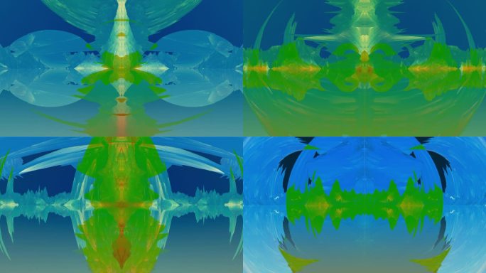 【4K分屏背景】蓝绿迷幻抽象艺术幻影意境