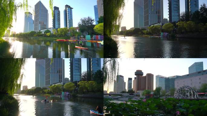 北京亮马河城市风光