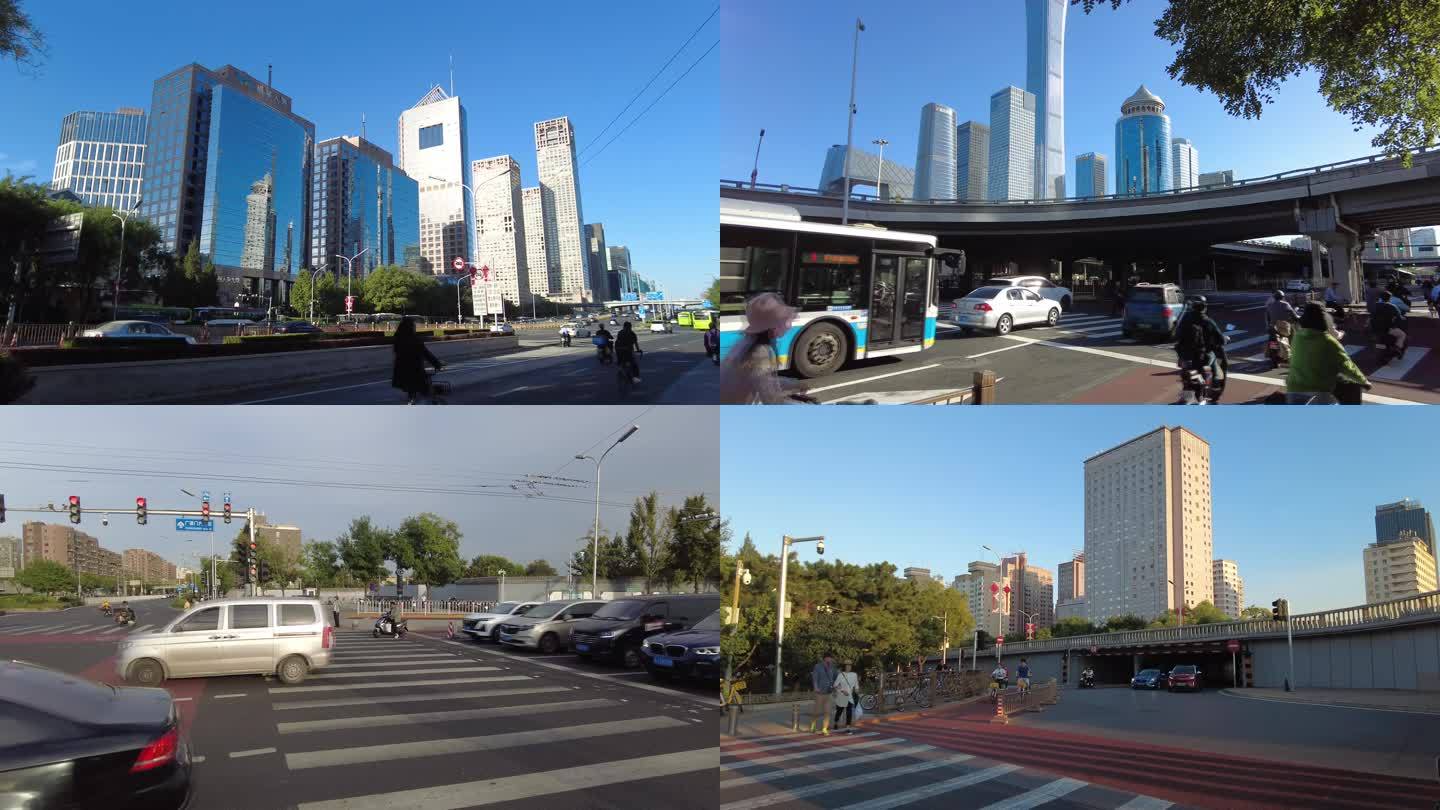 北京北漂长安街高架桥忙忙碌碌行人街景街道