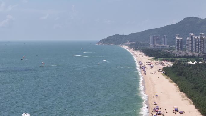 海陵岛沙滩航拍素材