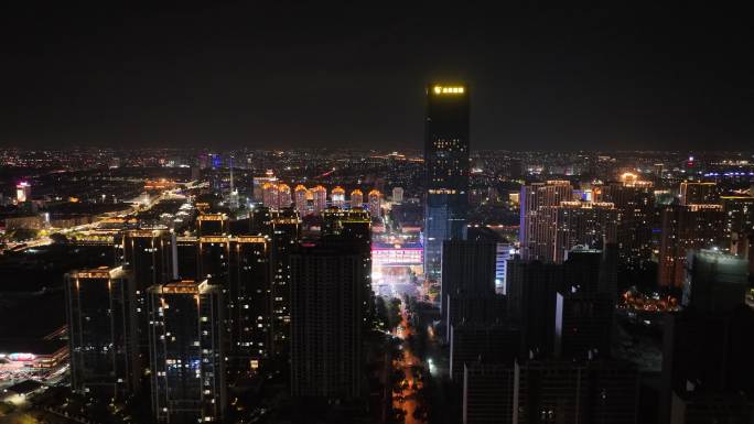 4K航拍江苏苏州昆山城市夜景