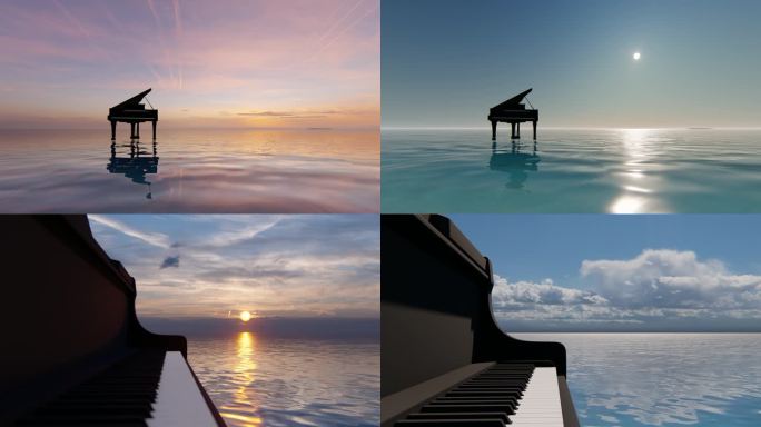 音乐钢琴抽象艺术概念片头