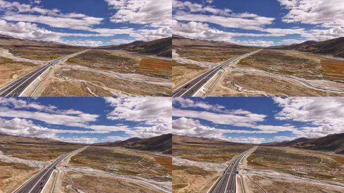 西藏青藏高速公路航拍