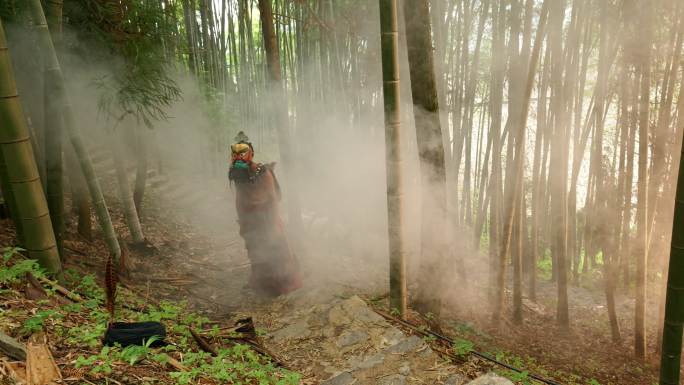 竹林4K跳傩戏文化非遗文化土家族