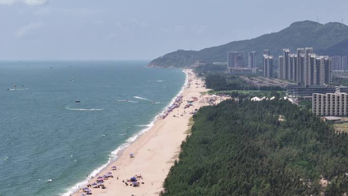 海陵岛沙滩航拍素材