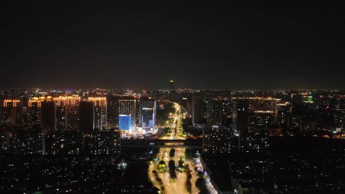 4K航拍江苏苏州昆山城市夜景