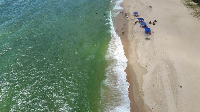 海陵岛沙滩航拍素材