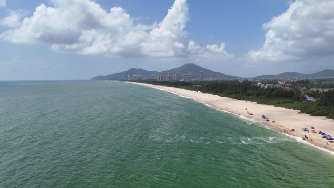 海陵岛沙滩航拍素材