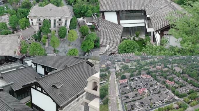 洛带古镇博客小镇航拍