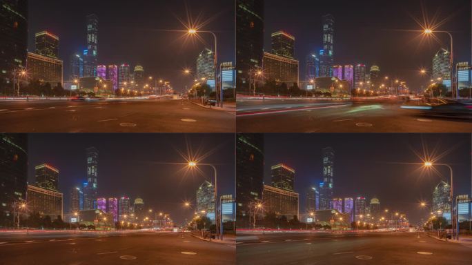 北京中国尊正大国贸夜景延时4K