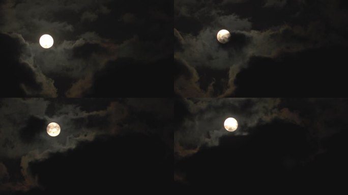 实拍月亮-月黑风高-月亮乌云