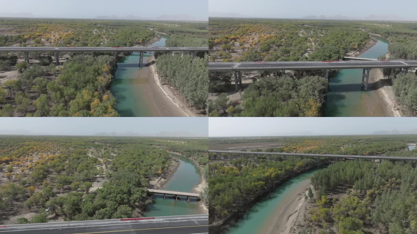 新疆图昆公路叶尔羌河特大桥航拍