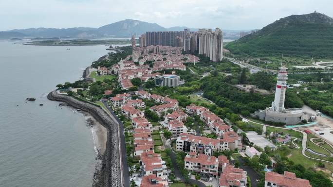 漳州市龙海区招商卡达凯斯航拍海边小区住宅