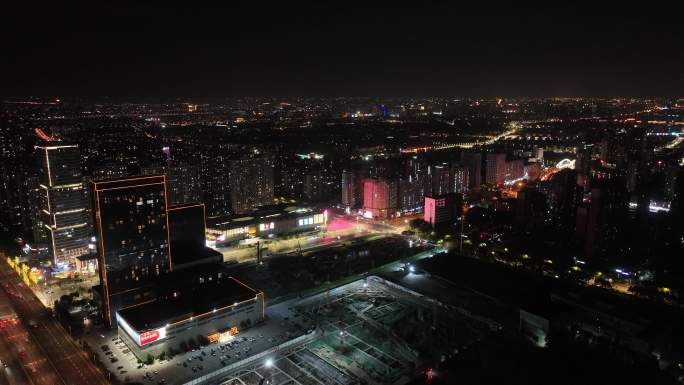 4K航拍江苏苏州昆山城市夜景