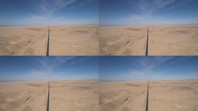 沙漠公路航拍