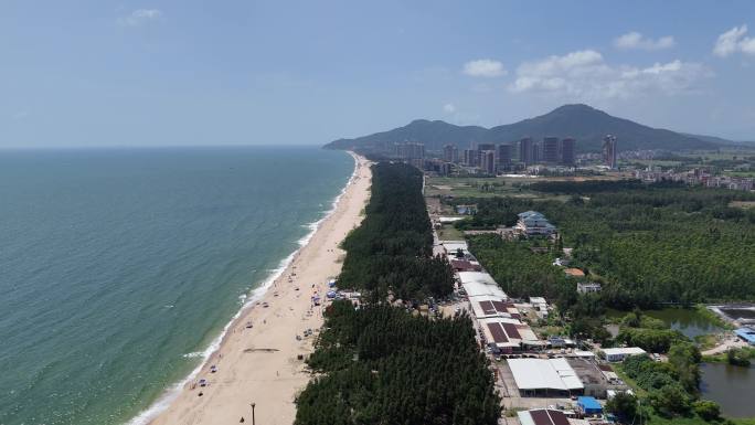 海陵岛沙滩航拍素材