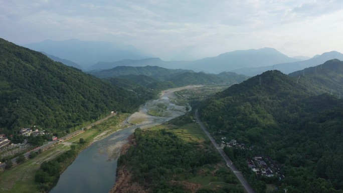 成都市彭州丹景山镇航拍