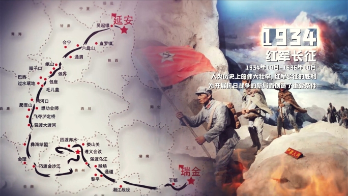 中国近代史战争战役片头视频素材（字幕版）