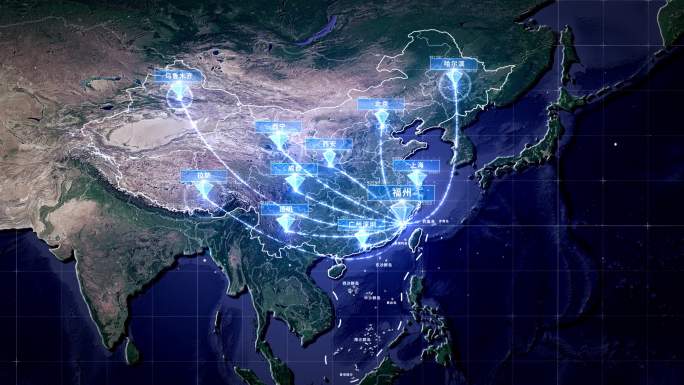 福建福州辐射全国全球地图