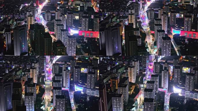 沈阳中街夜景4K航拍