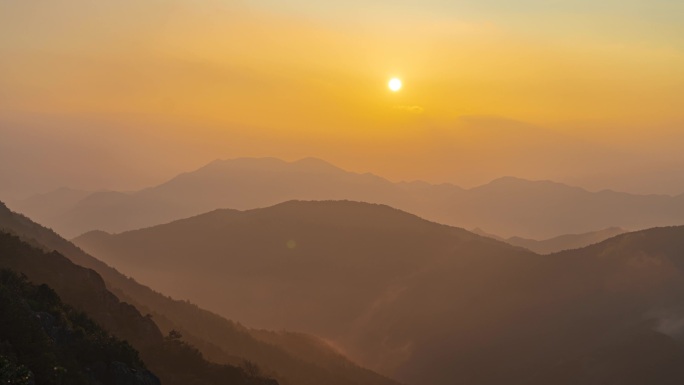 括苍山日出 延时  天空  云雾 朝霞