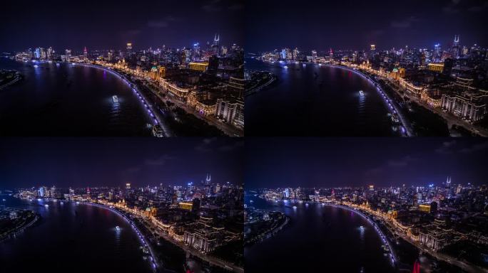 上海 航拍 夜景 外滩