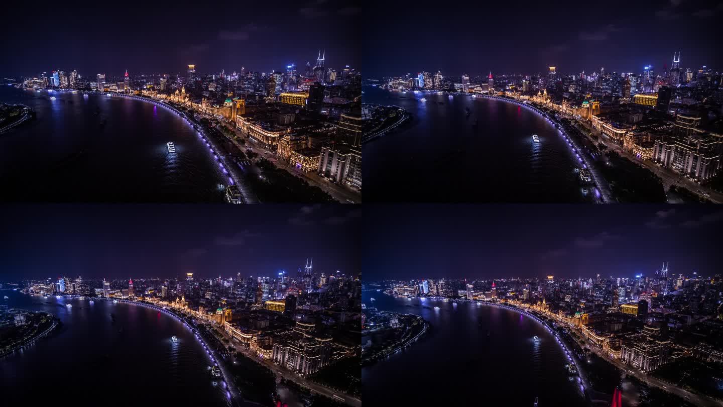 上海 航拍 夜景 外滩