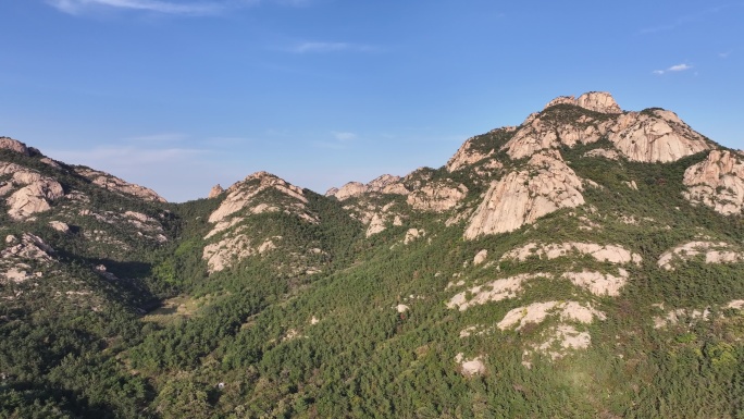 航拍山东省烟台市牟平区单耳山秋季风景