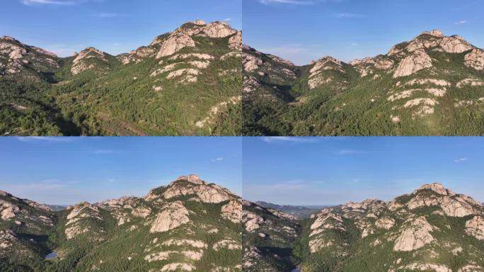 航拍山东省烟台市牟平区单耳山秋季风景