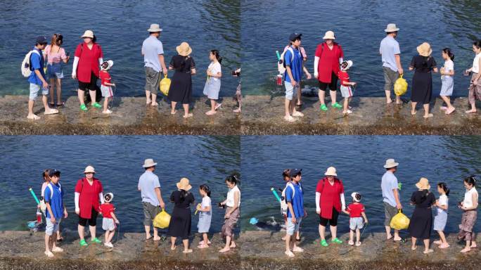 水坝都安响水关夏天玩水旅游宣传片素材