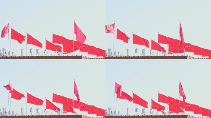 国庆 红旗 十一 天安门广场 红旗飘扬