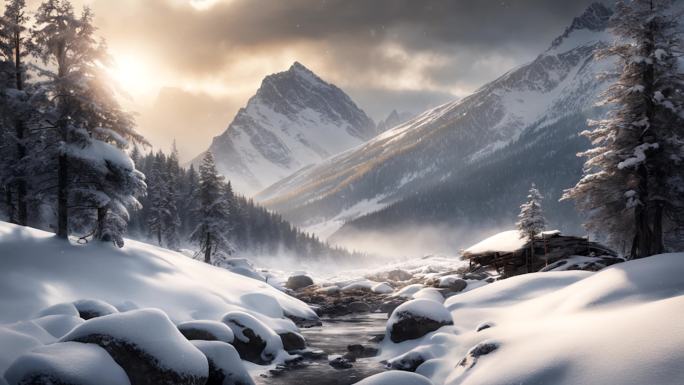 巍峨壮丽的雪山背景24