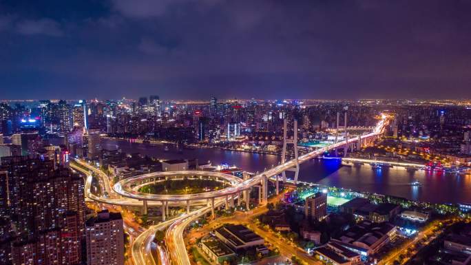 上海 南浦大桥 夜景 延时