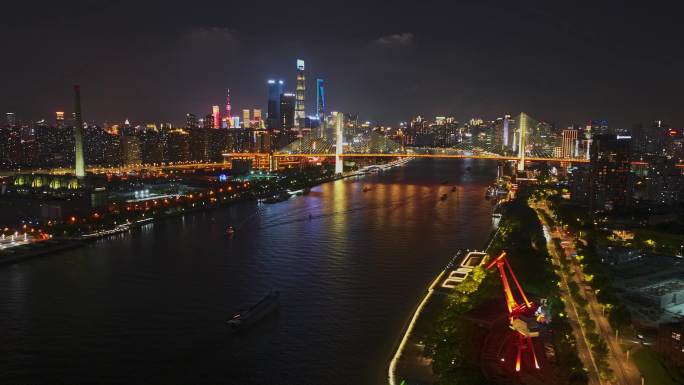 上海陆家嘴黄浦江夜景延时