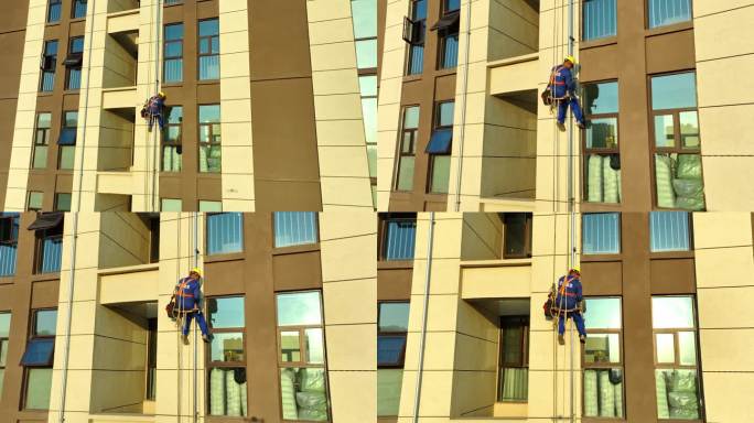 高空作业航拍素材