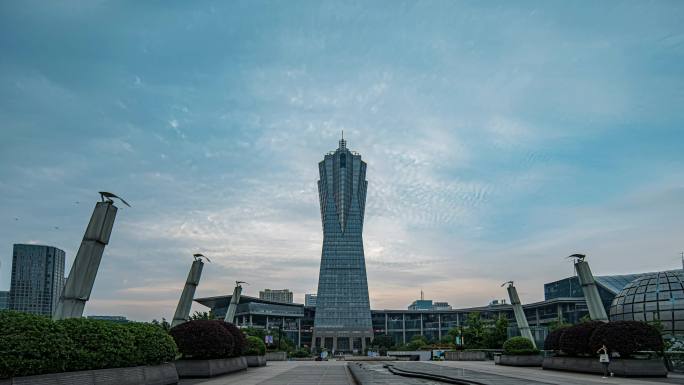 杭州西湖文化广场环球中心大范围延时4K
