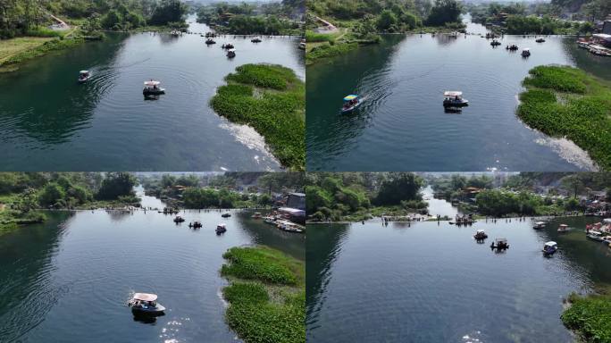 水坝都安响水关夏天玩水旅游宣传片素材