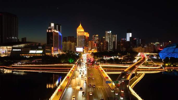 青年大街夜景 浑河夜景 沈阳夜景