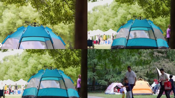 户外公园搭帐篷