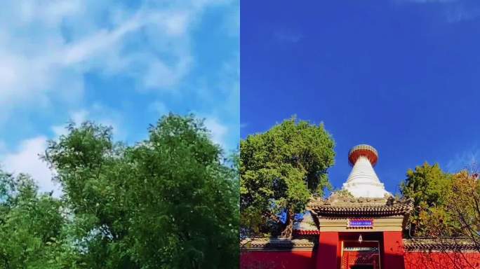 北京妙应寺白塔景点风光空镜