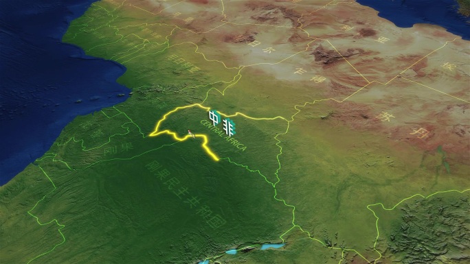 中非地形地图（AE模板）