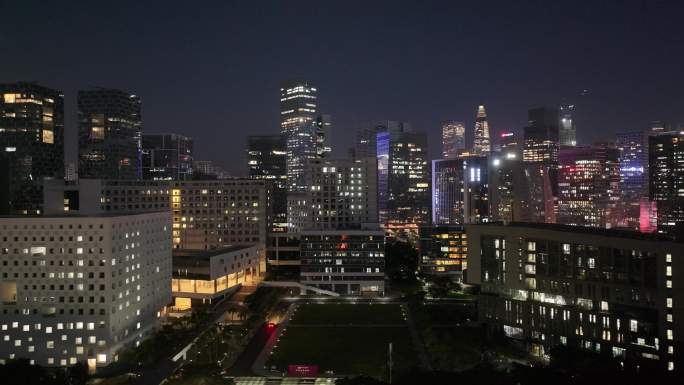 深圳大学深圳软件产业园夜景航拍