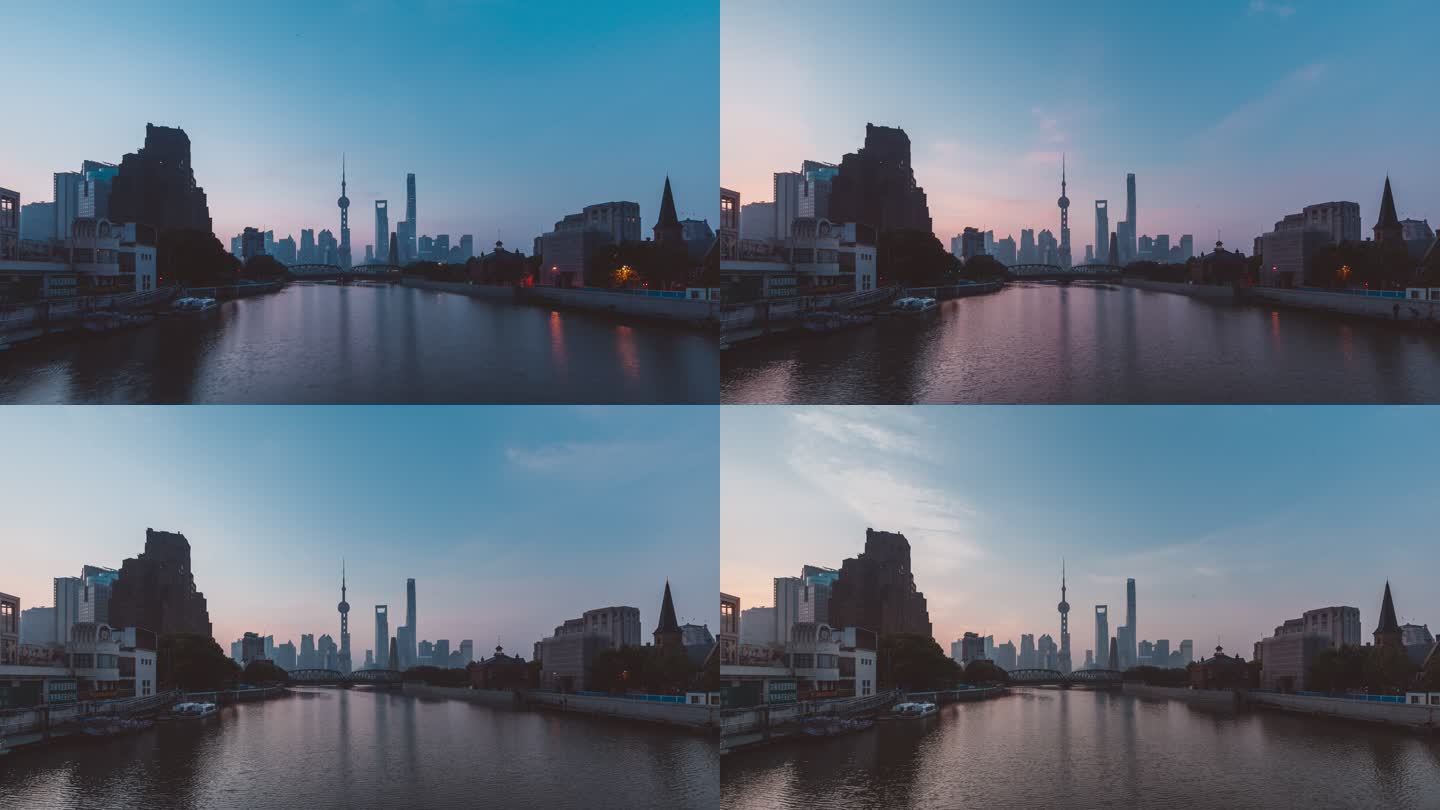 上海著名打卡点乍浦路桥夜转日延时