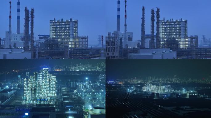 化工园炼油厂工业园石油提炼夜景厂区