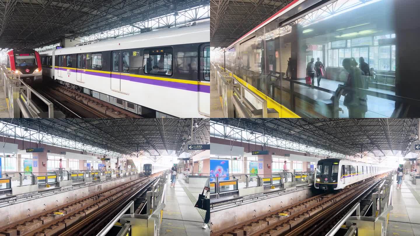 4k原素材-上海地铁进站