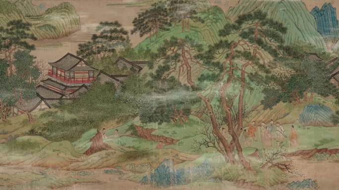 长屏古代水墨画国画传统中国风背景视频