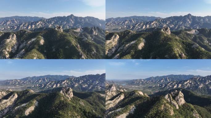 航拍山东省烟台市牟平区单耳山秋季风景