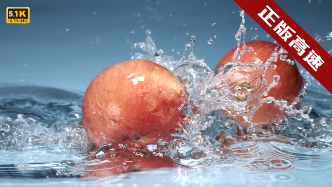 5K-苹果与水的碰撞，红富士升格拍摄