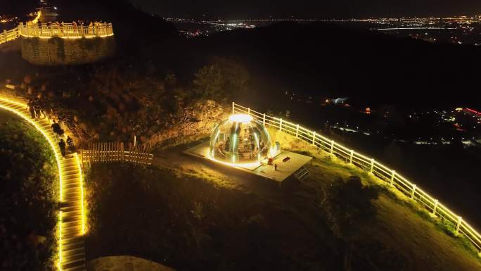 浙江台州章安太平山夜景航拍